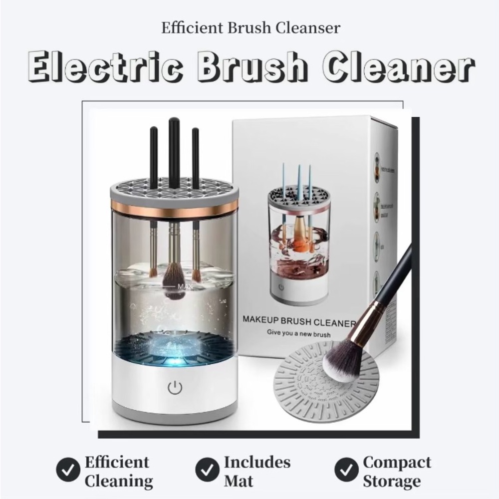 Electric Makeup Brush Cleaner Machine with Cleaning Pad